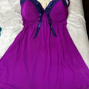 Cacique Purple Chemise Intimates Sleepwear